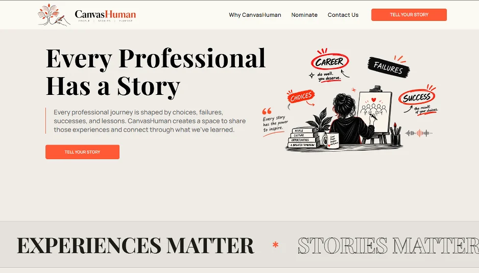 CanvasHuman podcast website design