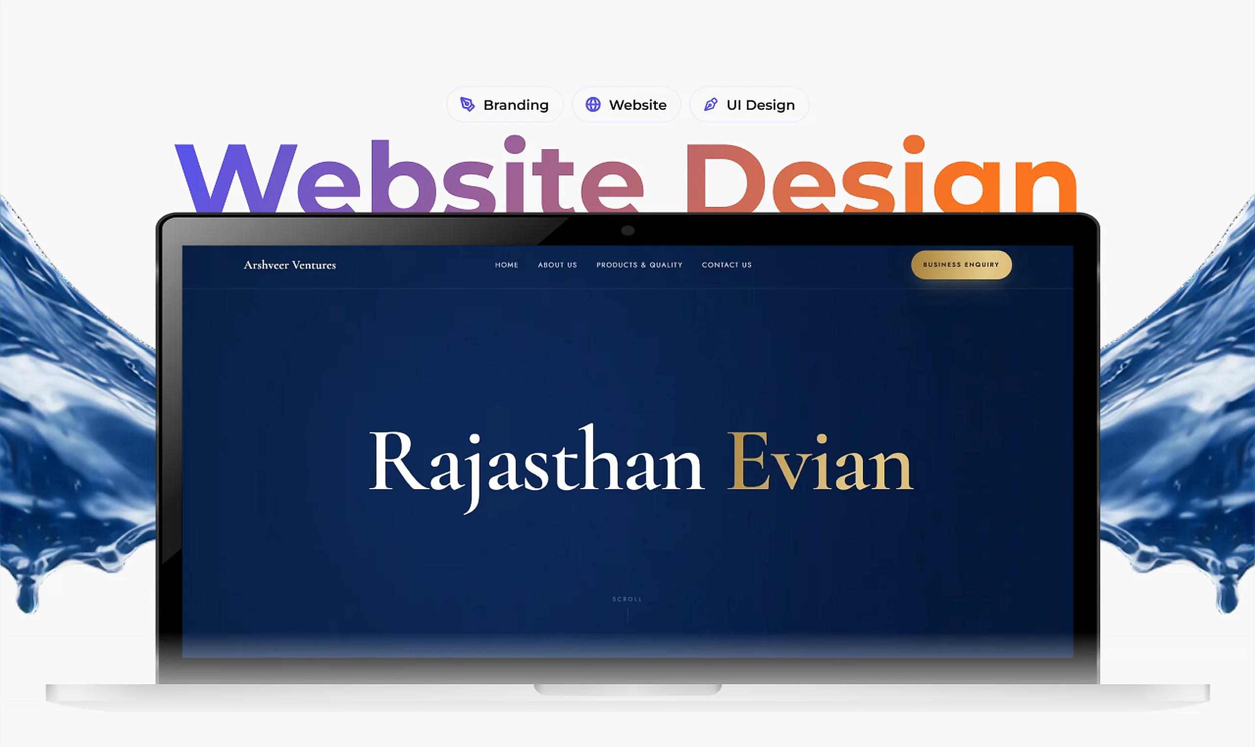 Rajasthan Evian website hero for Arshveer Ventures