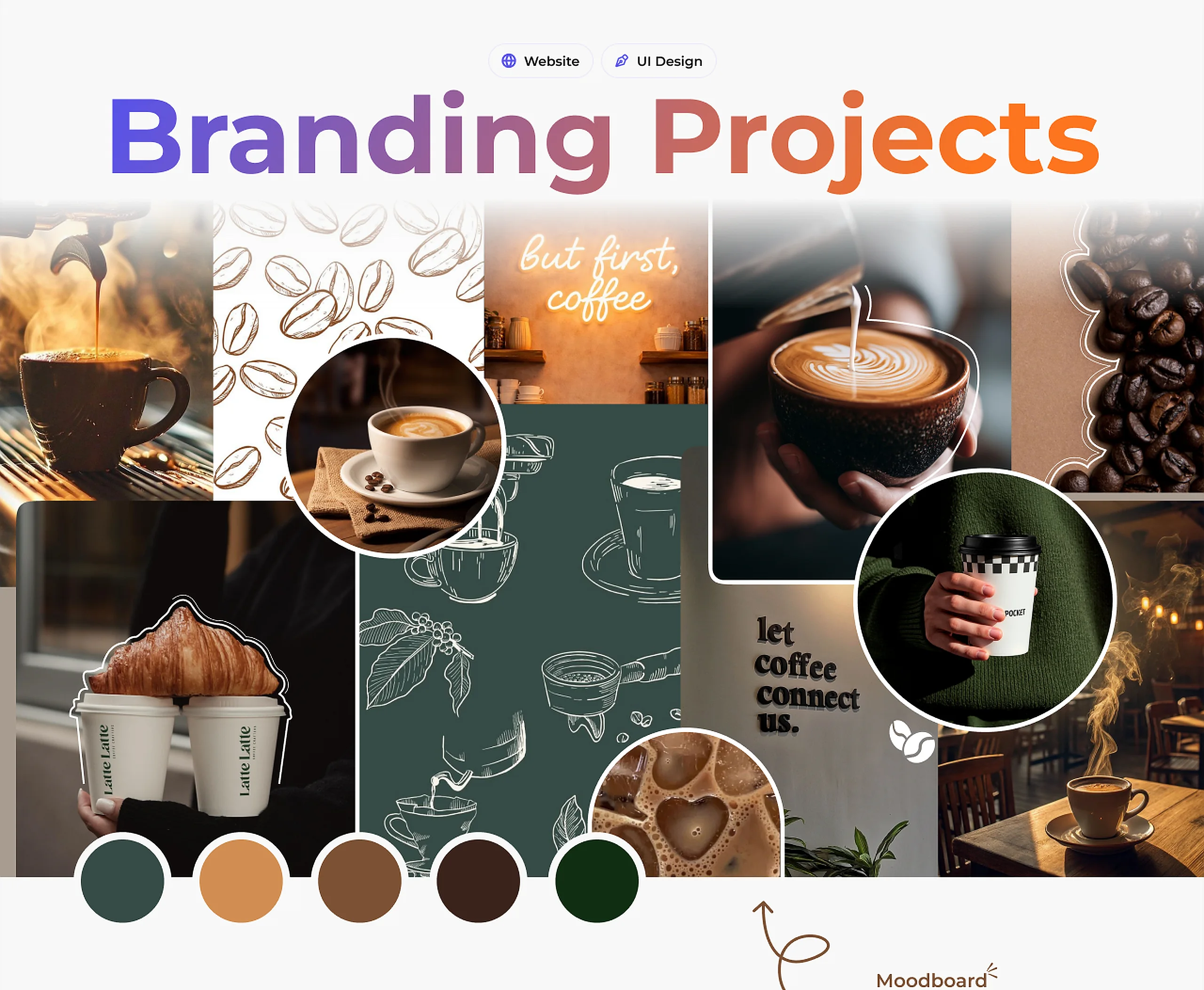 Grounded coffee brand moodboard